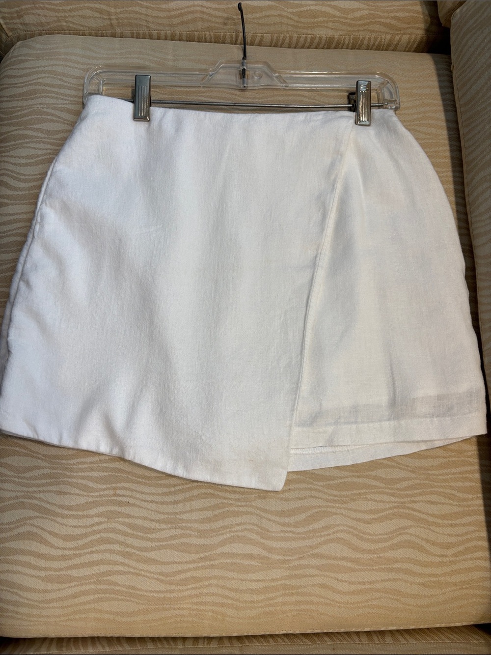White Linen Wrap Mini Skort - Abercombie & Fitch